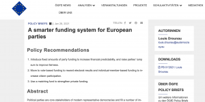 A smarter funding system for European parties